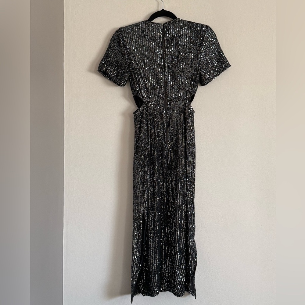 C/MEO Collective Lustre Black Sequin Cut Out Midi Dress - Picture 11 of 11